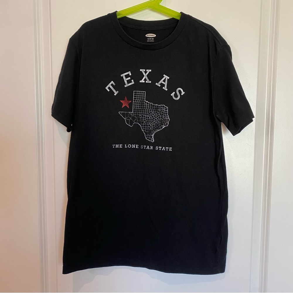 Old Navy Texas Graphic Black Short Sleeve T-Shirt - Boys XL (14-16)